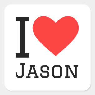 I Liebe Jason Quadratischer Aufkleber