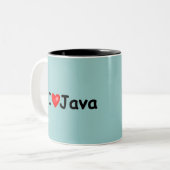 I Liebe Java Zweifarbige Tasse (Vorderseite Links)