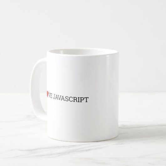 I Liebe-Javascript Kaffeetasse (Vorderseite Links)