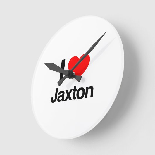 I Liebe Jaxton Runde Wanduhr (Winkel)