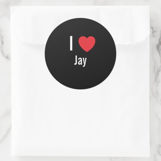 I LIEBE JAY RUNDER AUFKLEBER (Tasche)