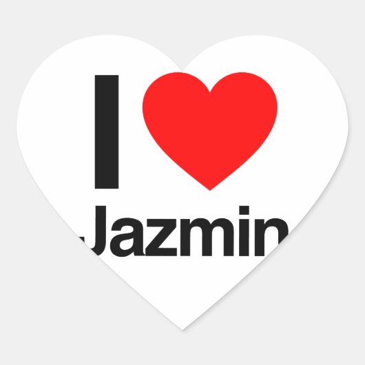 i Liebe Jazmin Herz-Aufkleber (Vorderseite)