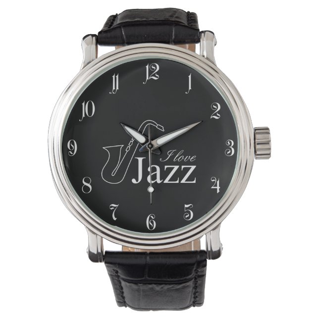 I Liebe Jazz Armbanduhr (Vorderseite)