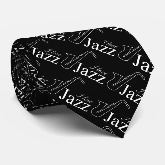 I Liebe Jazz Krawatte (Gerollt)