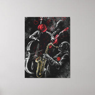 I Liebe Jazz Music Canvas Print - Malerei Art Leinwanddruck