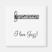 I Liebe Jazz Music Magnet (Vorne)