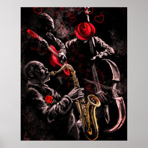 I Liebe Jazz Music Poster Art