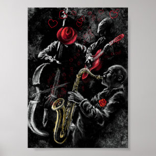I Liebe Jazz Music Poster - Malerei Art