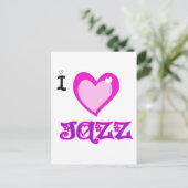 I LIEBE Jazz Postkarte (Stehend Vorderseite)