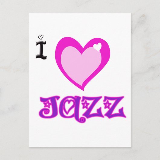 I LIEBE Jazz Postkarte (Vorderseite)