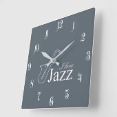 I Liebe Jazz Quadratische Wanduhr (Winkel)