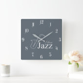 I Liebe Jazz Quadratische Wanduhr (Zuhause)