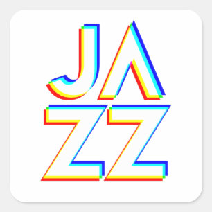 I Liebe Jazz Quadratischer Aufkleber
