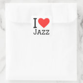 I Liebe Jazz Quadratischer Aufkleber (Tasche)