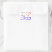 I Liebe Jazz Runder Aufkleber (Tasche)