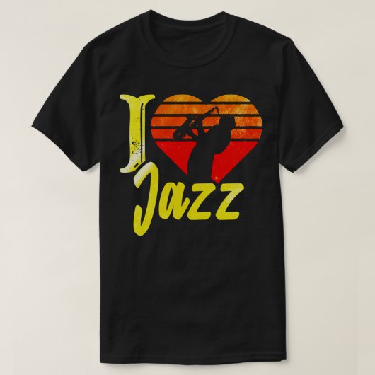 I Liebe Jazz T-Shirt (Design vorne)