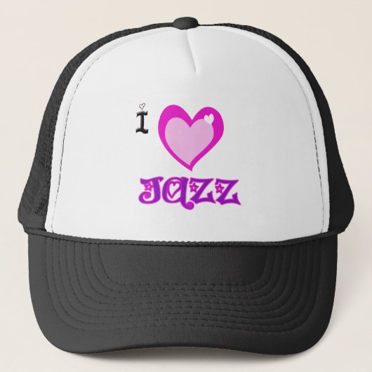 I LIEBE Jazz Truckerkappe (Vorderseite)