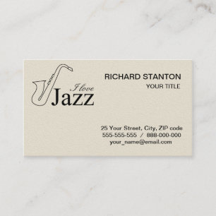 I Liebe Jazz Visitenkarte