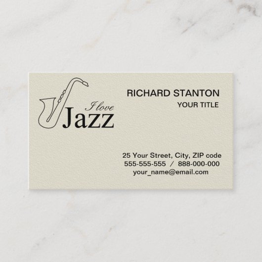 I Liebe Jazz Visitenkarte (Vorderseite)