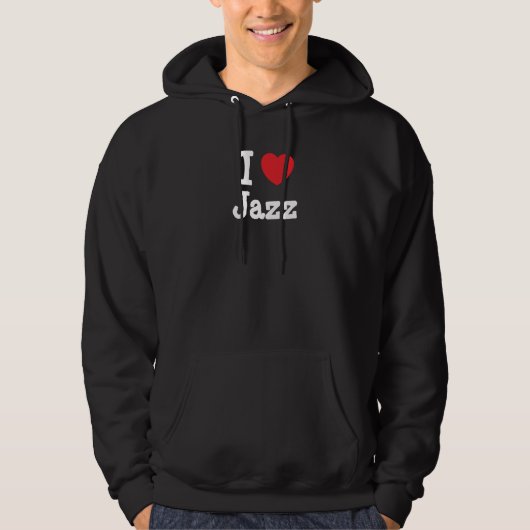 I Liebe Jazzherz custom personalisiert Hoodie (Vorderseite)