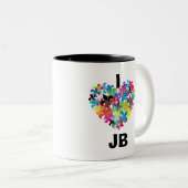 I Liebe JB Zweifarbige Tasse (VorderseiteRechts)