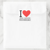 I Liebe jean Jacques Rousseau Quadratischer Aufkleber (Tasche)