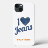 I Liebe Jeans Vintages Modedesign mit Nahhörer