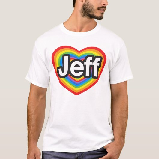 I Liebe Jeff. Liebe I Sie Jeff. Herz T-Shirt (Vorderseite)