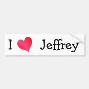 I Liebe Jeffrey Autoaufkleber