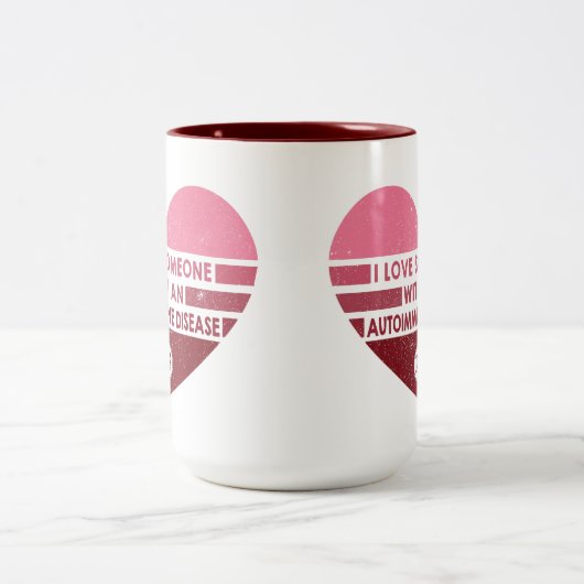 I Liebe Jemand [Autoimmune] Zweifarbige Tasse (Mittel)