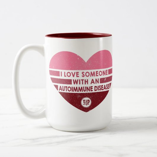 I Liebe Jemand [Autoimmune] Zweifarbige Tasse (Links)