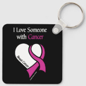 I Liebe Jemand... Herz/Krebs... Brustkrebs Schlüsselanhänger (Rückseite)