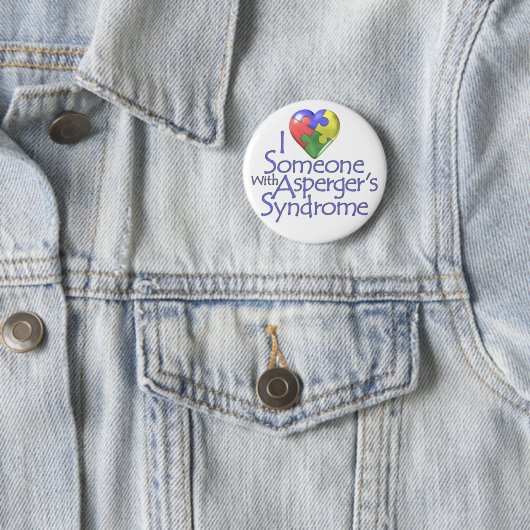 I Liebe jemand mit Aspergers Button (Beispiel)