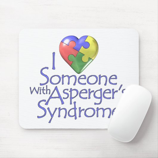 I Liebe jemand mit Aspergers Mousepad (Mit Mouse)