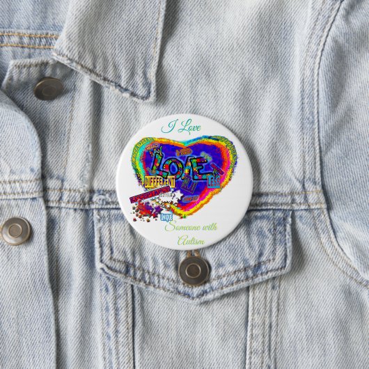 I Liebe Jemand mit Autismus 2(me) Taste Button (Beispiel)
