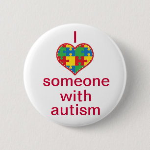I Liebe jemand mit Autismus Button