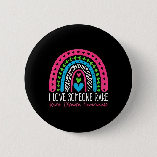 I Liebe Jemand selten Zebra Regenbogen - Seltene E Button (Vorderseite)
