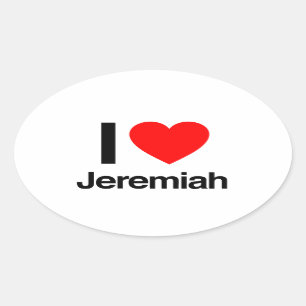 i Liebe jeremiah Ovaler Aufkleber