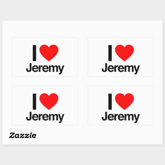 i Liebe jeremy Rechteckiger Aufkleber (Blatt)