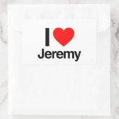 i Liebe jeremy Rechteckiger Aufkleber (Tasche)