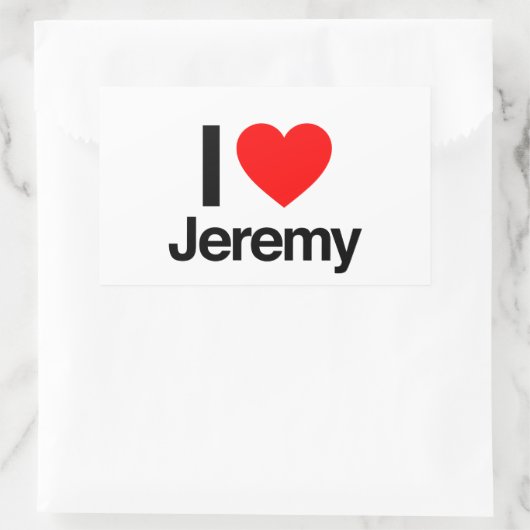 i Liebe jeremy Rechteckiger Aufkleber (Tasche)