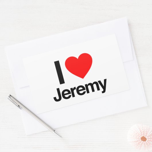 i Liebe jeremy Rechteckiger Aufkleber (Umschlag)