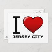 I LIEBE JERSEY CITY, NJ - NEW JERSEY POSTKARTE (Vorne/Hinten)