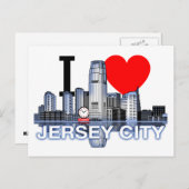 I Liebe Jersey City Skyline Postcard Postkarte (Vorne/Hinten)