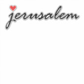 I Liebe Jerusalem Israel Aufkleber (Vorderseite)