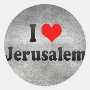 I Liebe Jerusalem, Israel Runder Aufkleber