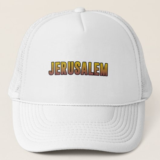 I Liebe Jerusalem Israel Truckerkappe (Vorderseite)