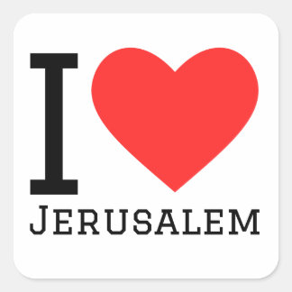 I Liebe Jerusalem Quadratischer Aufkleber