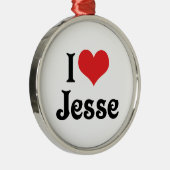 I Liebe Jesse Silbernes Ornament (Rechts)