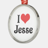 I Liebe Jesse Silbernes Ornament (Links)